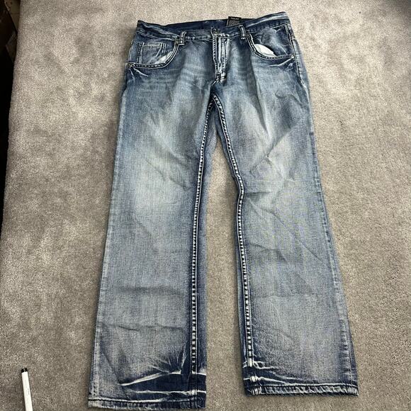 Buffalo David Bitton Straight Leg Stone Wash Jeans Men's 36x32 - Picture 4 of 7